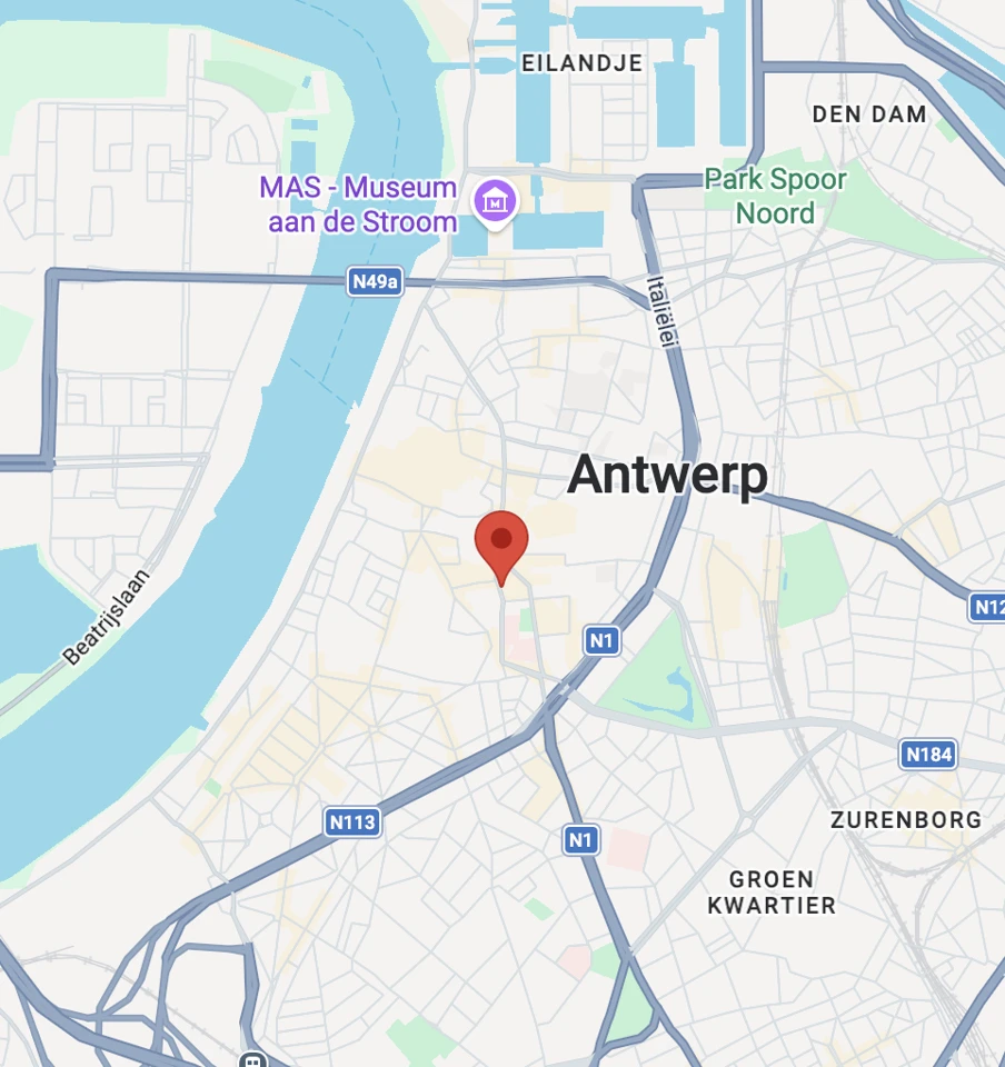 Map showing Lange Gasthuisstraat 11, 2000 Antwerpen